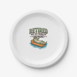 Assiettes En Carton T-shirt de vacances d'alligator retiré pas mon pro
