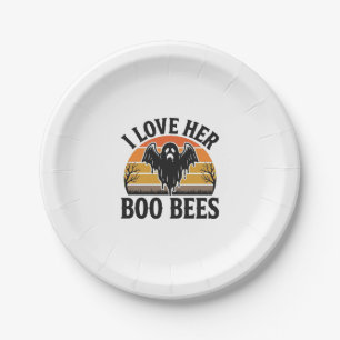 Assiettes En Carton T-shirt drôle de Halloween vintage pun abeille fan