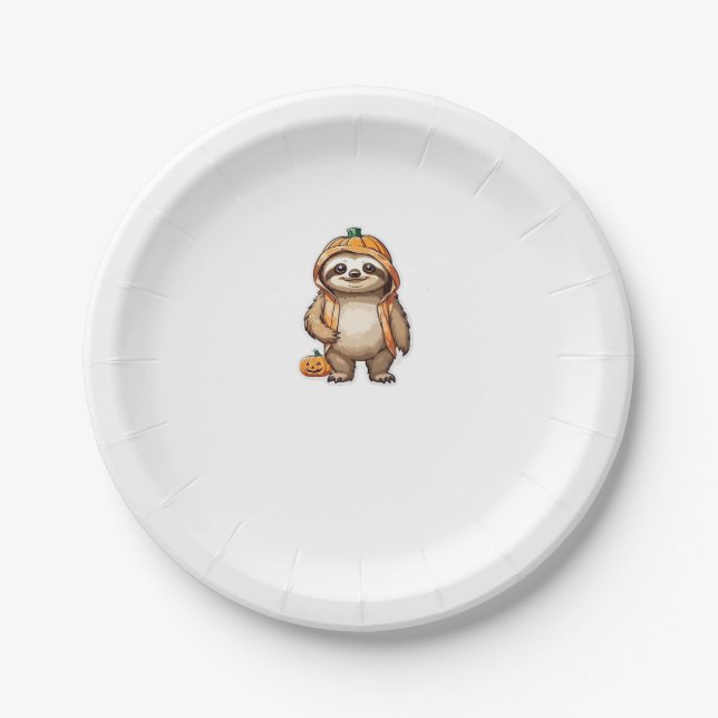 Assiettes En Carton T-shirt Essential de Slothster Halloween (Devant)