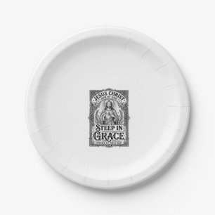 Assiettes En Carton T-shirt graphique Jésus amateur de thé chrétien