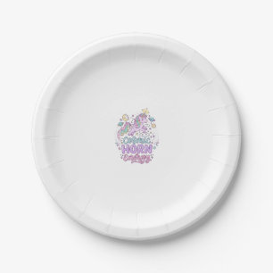 Assiettes En Carton T-shirt graphique pastel mignon énergie corne cosm