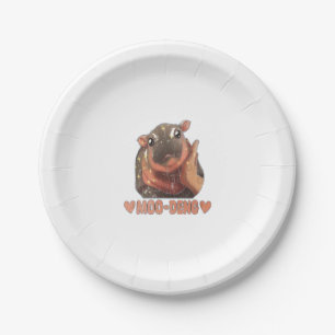 Assiettes En Carton T-shirt Love Moo Deng