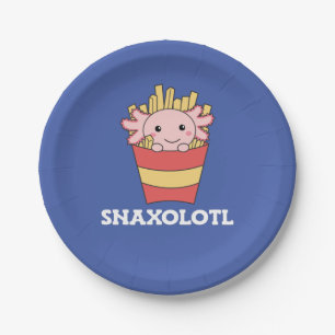 Assiettes En Carton T-shirt Snaxolotl Axolotl Lover Animaux mignons Fr