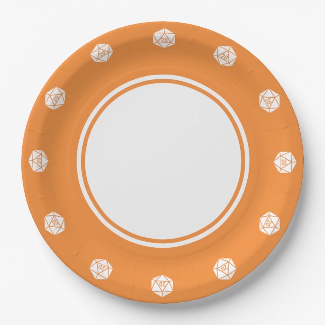 Assiettes En Carton Table chic en plaque de papier orange (Devant)