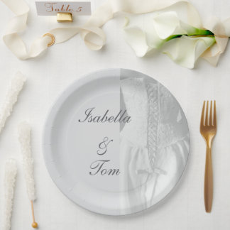Assiettes En Carton Table de mariage élégante avec écriture manuscrite