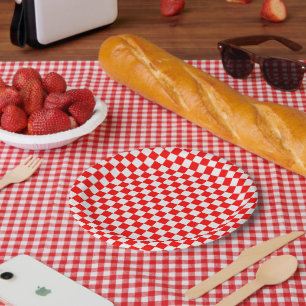 Assiettes En Carton Tableau de bord classique rouge et blanc par STayl