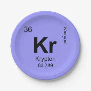 Assiettes En Carton Tableau des éléments périodique (krypton)