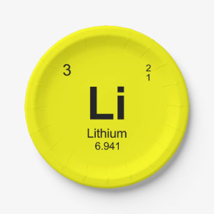 Assiettes En Carton Tableau des éléments périodique (lithium)