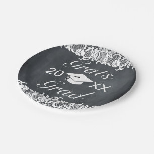 Assiettes En Carton Tableau noir et blanc Casquette de dentelle Casque
