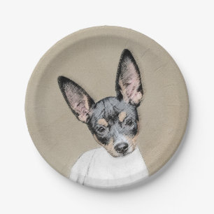 Assiettes En Carton Tableau Rat Terrier - Cute Original Chien Art