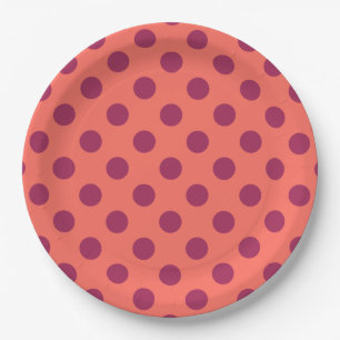 Assiettes En Carton Taches de vin rouge et corail vivant