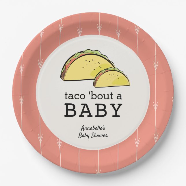 Assiettes En Carton Taco Bout a Baby Fiesta Baby shower (Devant)