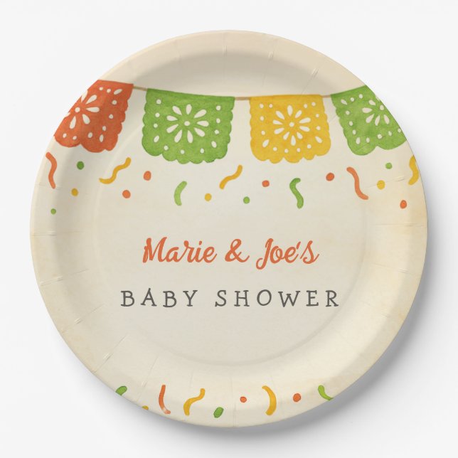 Assiettes En Carton Taco Bout A Baby Fiesta Plaques en papier Baby sho (Devant)