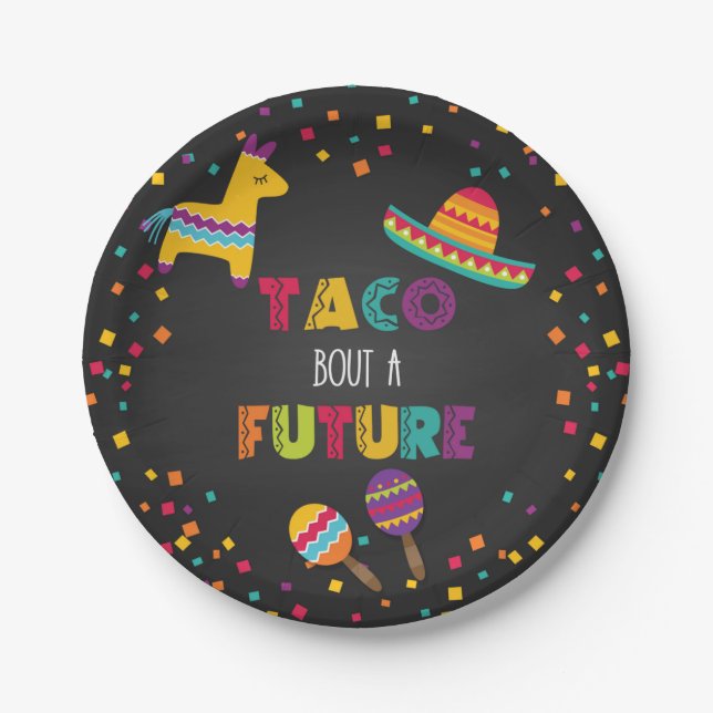 Assiettes En Carton Taco Bout a Future Fiesta Graduation Plate (Devant)