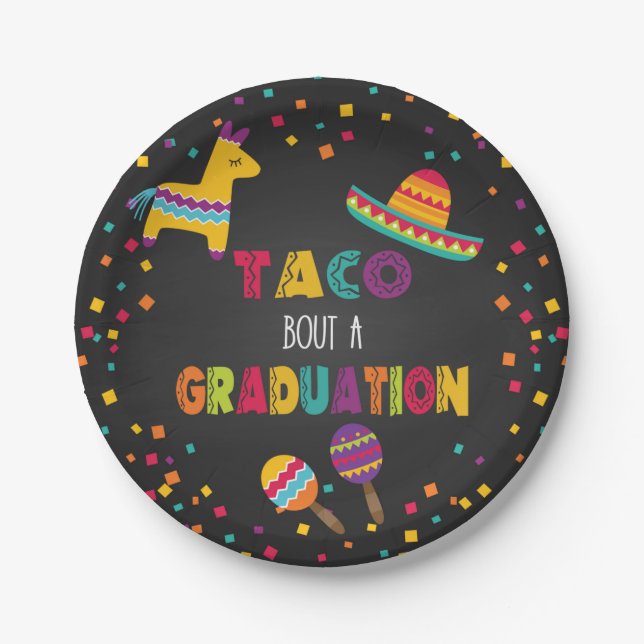 Assiettes En Carton Taco Bout a Graduation Plate (Devant)