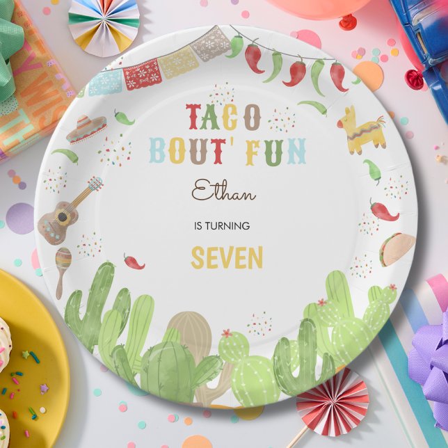 Assiettes En Carton Taco bout' fun fiesta mexicaine anniversaire (Créateur téléchargé)