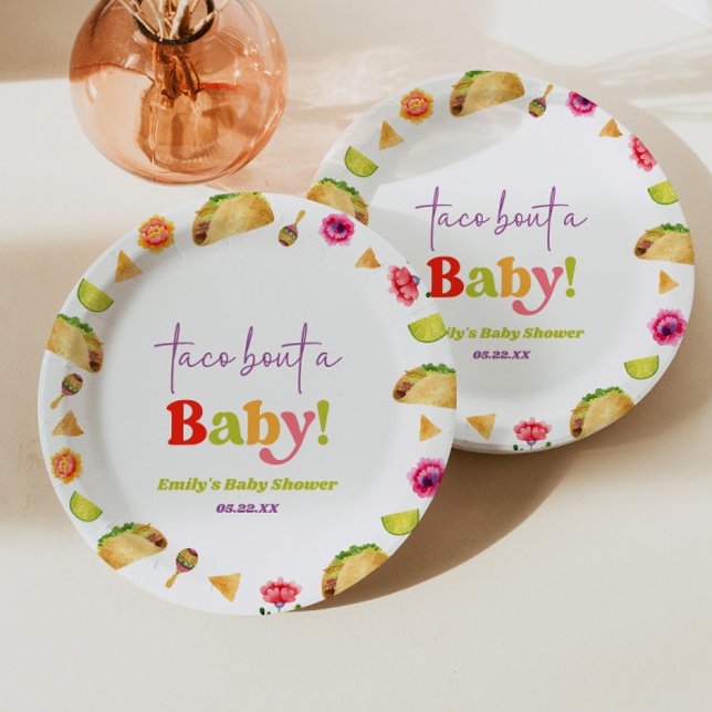 Assiettes En Carton Taco Bout Un Bébé ! Baby shower Fiesta (Créateur téléchargé)