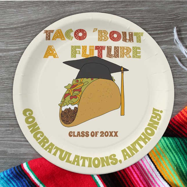 Assiettes En Carton Taco Bout une Fête de Graduation Amusante (Créateur téléchargé)
