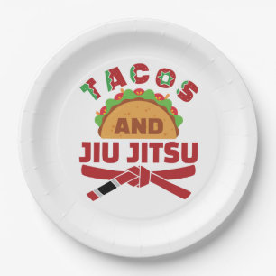 Assiettes En Carton Tacos et Jiu Jitsu
