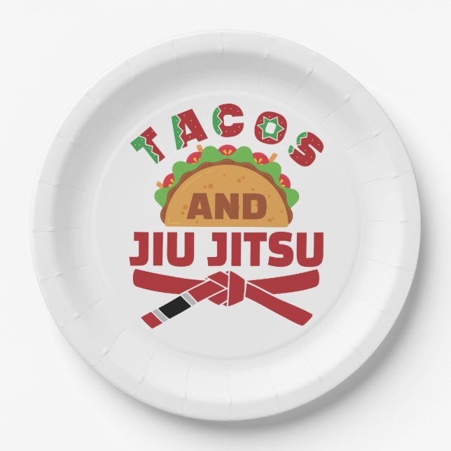 Assiettes En Carton Tacos et Jiu Jitsu (Devant)