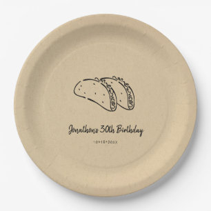 Assiettes En Carton Tacos fête d'anniversaire
