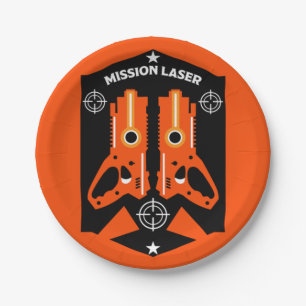 Assiettes En Carton Tag laser Mission Enfants