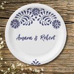 ASSIETTES EN CARTON TALAVERA FLOWER<br><div class="desc">blue talavera flowers</div>