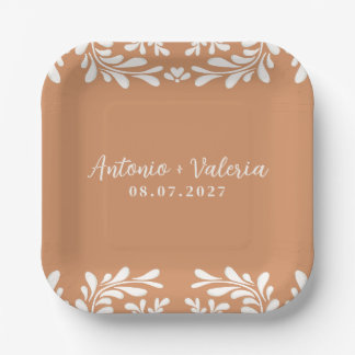 Assiettes En Carton Talavera Mariage Mexicain Hacienda Barro