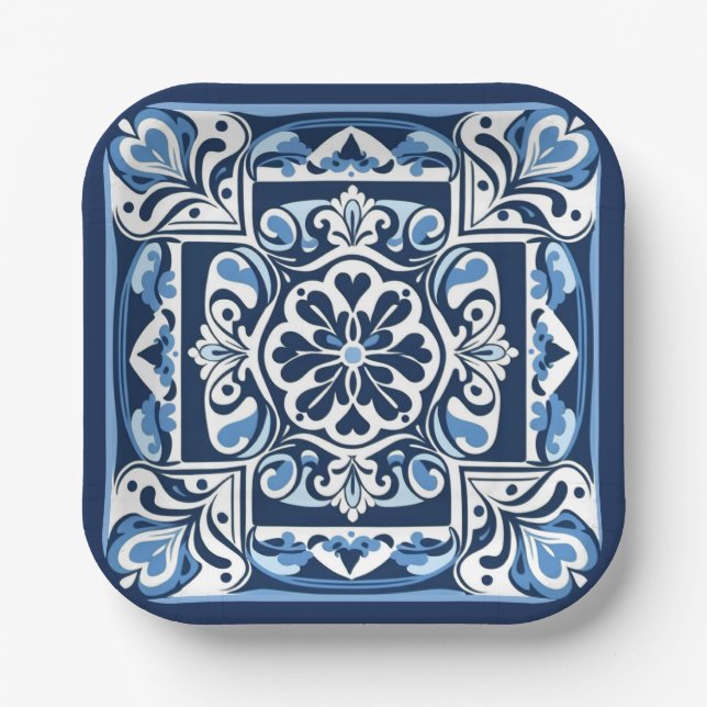 Assiettes En Carton Talavera Tile Uno (Recto)