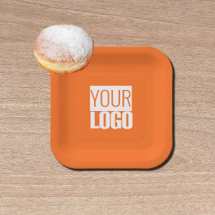 Assiettes En Carton tangerine pop - ajoutez votre logo