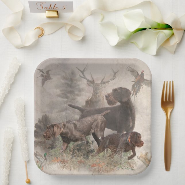 Assiettes En Carton Tapisserie À poils durs allemand Coussin extérieur (Mariage)