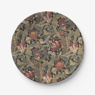 Assiettes En Carton Tapisserie florale Vintage riche Brocade Damask 19
