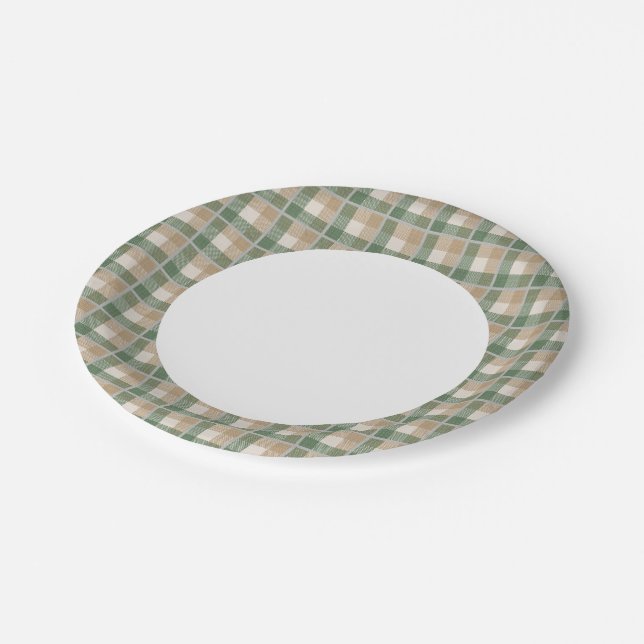 Assiettes En Carton Tartan (Angle)