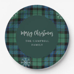 Assiettes En Carton Tartan à carreaux rustique personnalisé Campbell