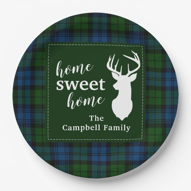 Assiettes En Carton Tartan-clan Campbell militaire personnalisé (Devant)