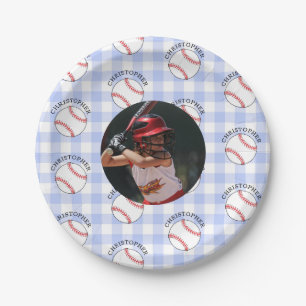 Assiettes En Carton Tartan de baseball Anniversaire de enfant
