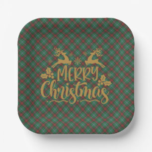 Assiettes En Carton Tartan de Noël de la province du Manitoba