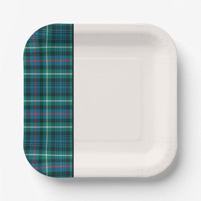 Assiettes En Carton Tartan de vacances classique Plaid Festin deux ton (Recto)