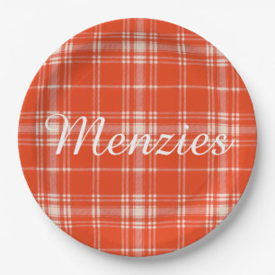 Assiettes En Carton Tartan d'écossais de plaid de clan de Menzies