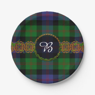 Assiettes En Carton Tartan et monogramme de Blair