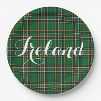 Assiettes En Carton Tartan national irlandais et texte personnalisable