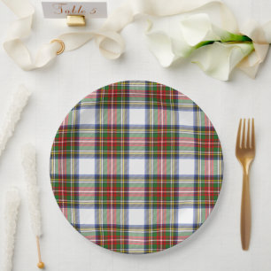 Assiettes En Carton Tartan Royal Stewart Robe Écossaise