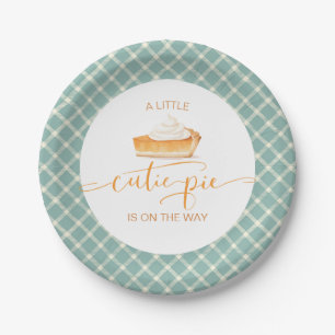Assiettes En Carton Tarte à citrouille Cutie  Chute baby shower plaid