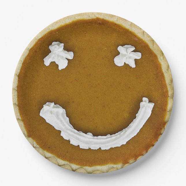 Assiettes En Carton Tarte au potiron visage (Devant)