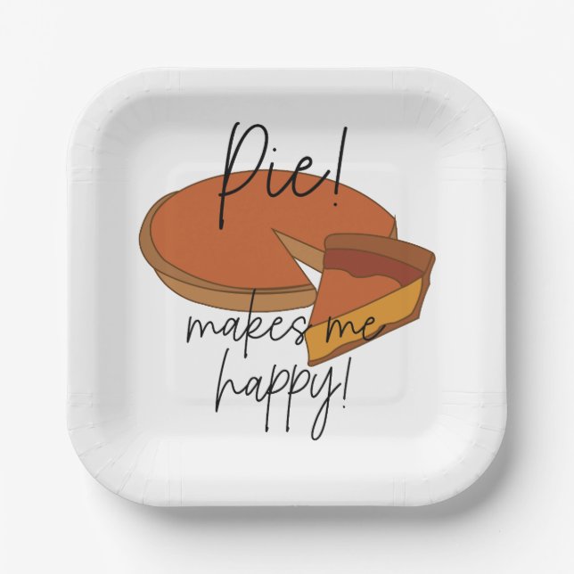 Assiettes En Carton Tarte Me Rend Heureux Fête de la Tarte (Recto)
