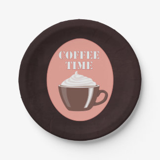 Assiettes En Carton Tasse de café mignonne Café "temps de café"