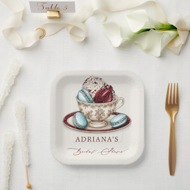 Assiettes En Carton Tasse de thé pour douche de mariée (Mariage)