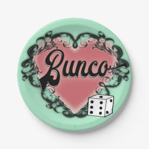 Assiettes En Carton tatouage de coeur de bunco