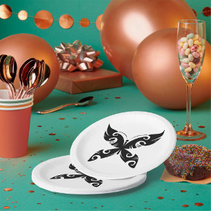 Assiettes En Carton Tatouage Tribal Papier Tatouage Gras Noir Style En