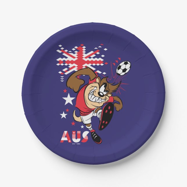 Assiettes En Carton TAZ™ Team Australia Soccer Graphic (Devant)
